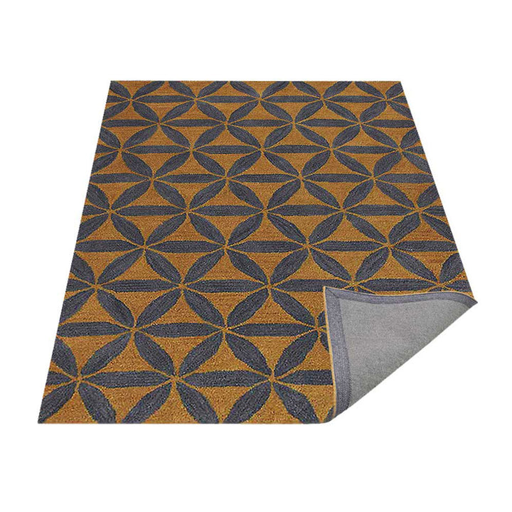 Hand Tufted Wool Wool Area Rug Contemporary Gold Blue K00723