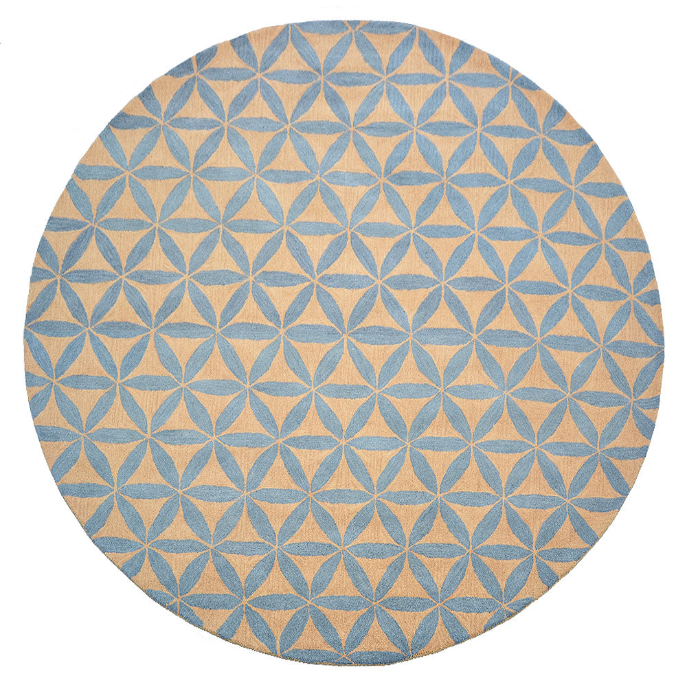Hand Tufted Wool Wool Area Rug Contemporary Gold Blue K00723