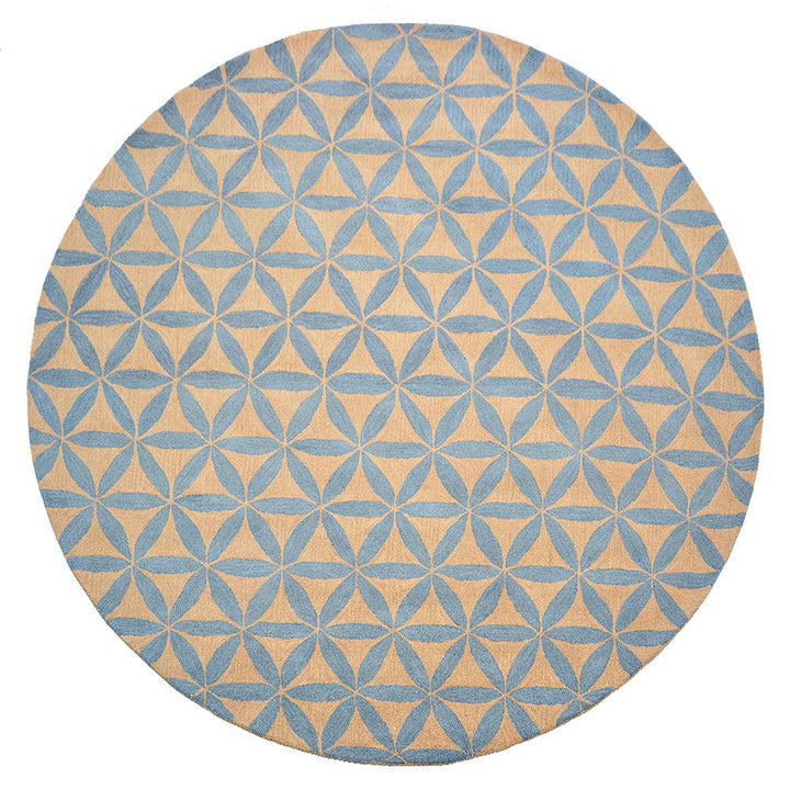 Hand Tufted Wool Wool Area Rug Contemporary Gold Blue K00723