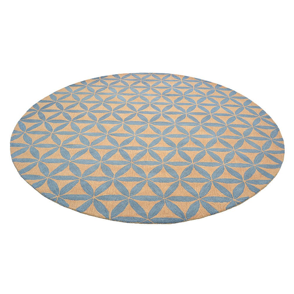 Hand Tufted Wool Wool Area Rug Contemporary Gold Blue K00723