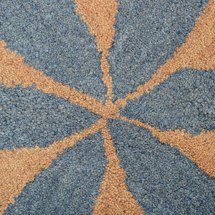 Hand Tufted Wool Wool Area Rug Contemporary Gold Blue K00723