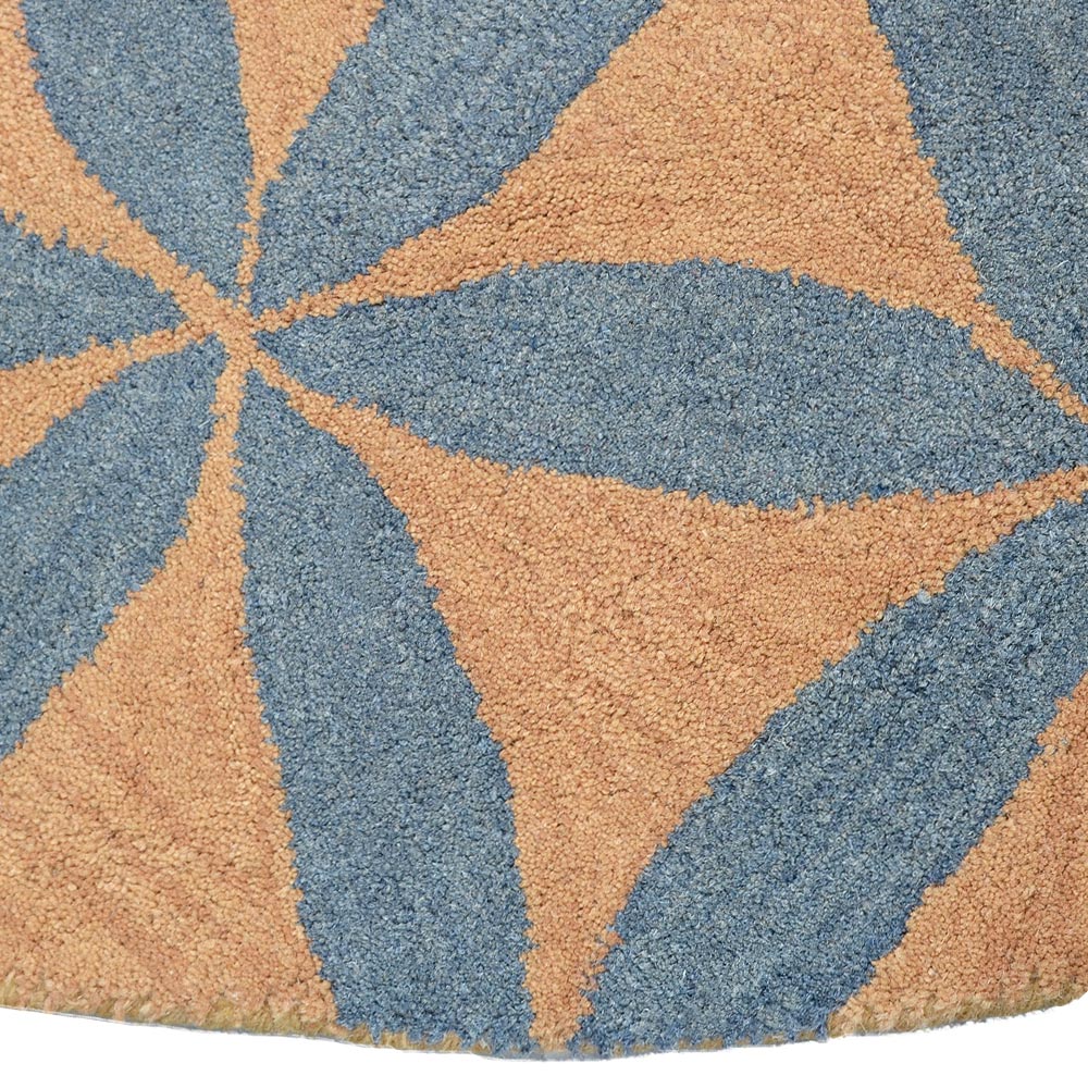 Hand Tufted Wool Wool Area Rug Contemporary Gold Blue K00723