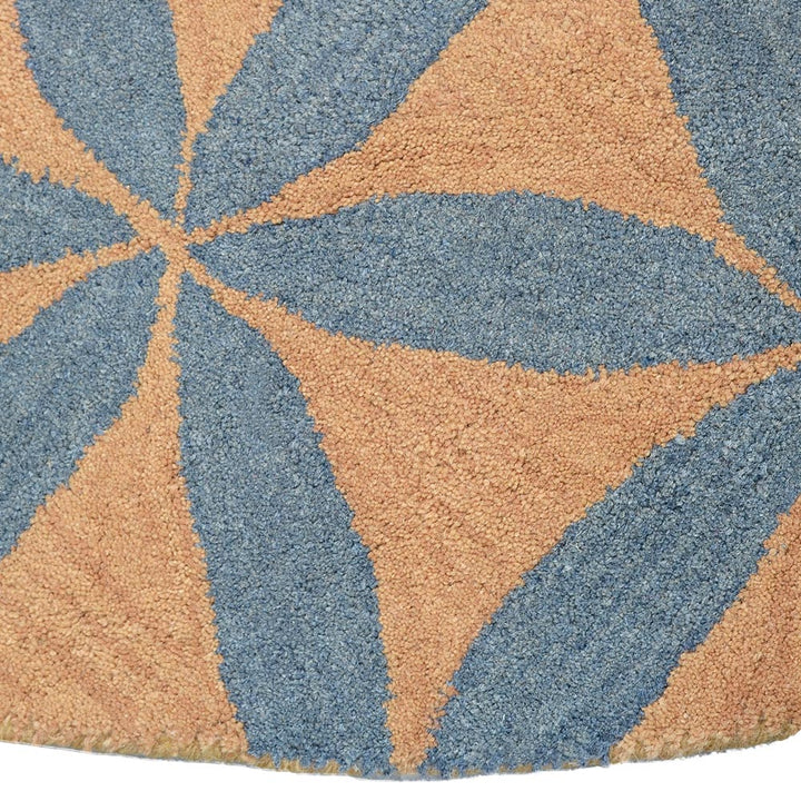 Hand Tufted Wool Wool Area Rug Contemporary Gold Blue K00723