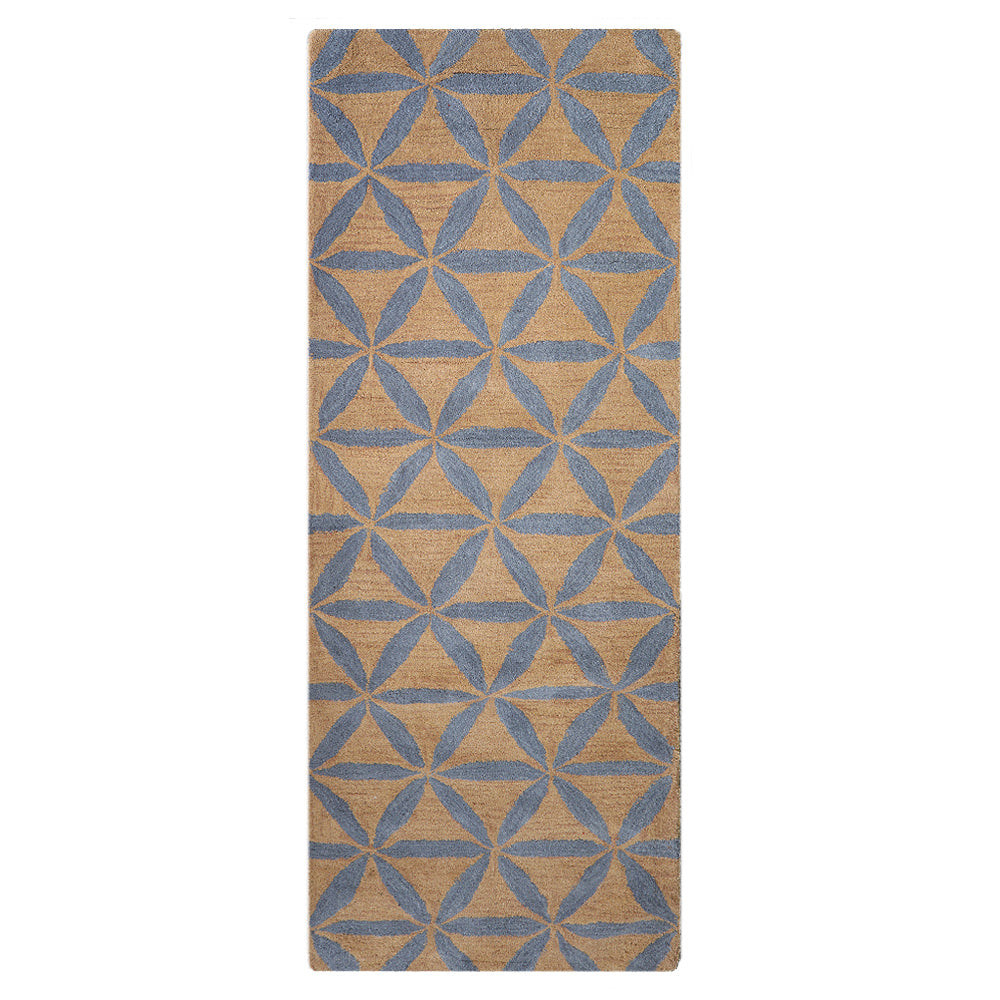 Hand Tufted Wool Wool Area Rug Contemporary Gold Blue K00723