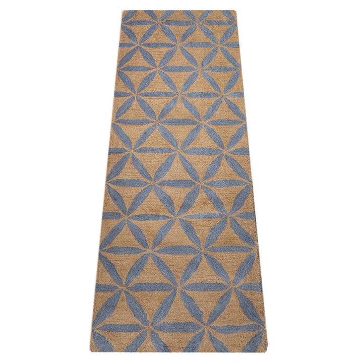 Hand Tufted Wool Wool Area Rug Contemporary Gold Blue K00723
