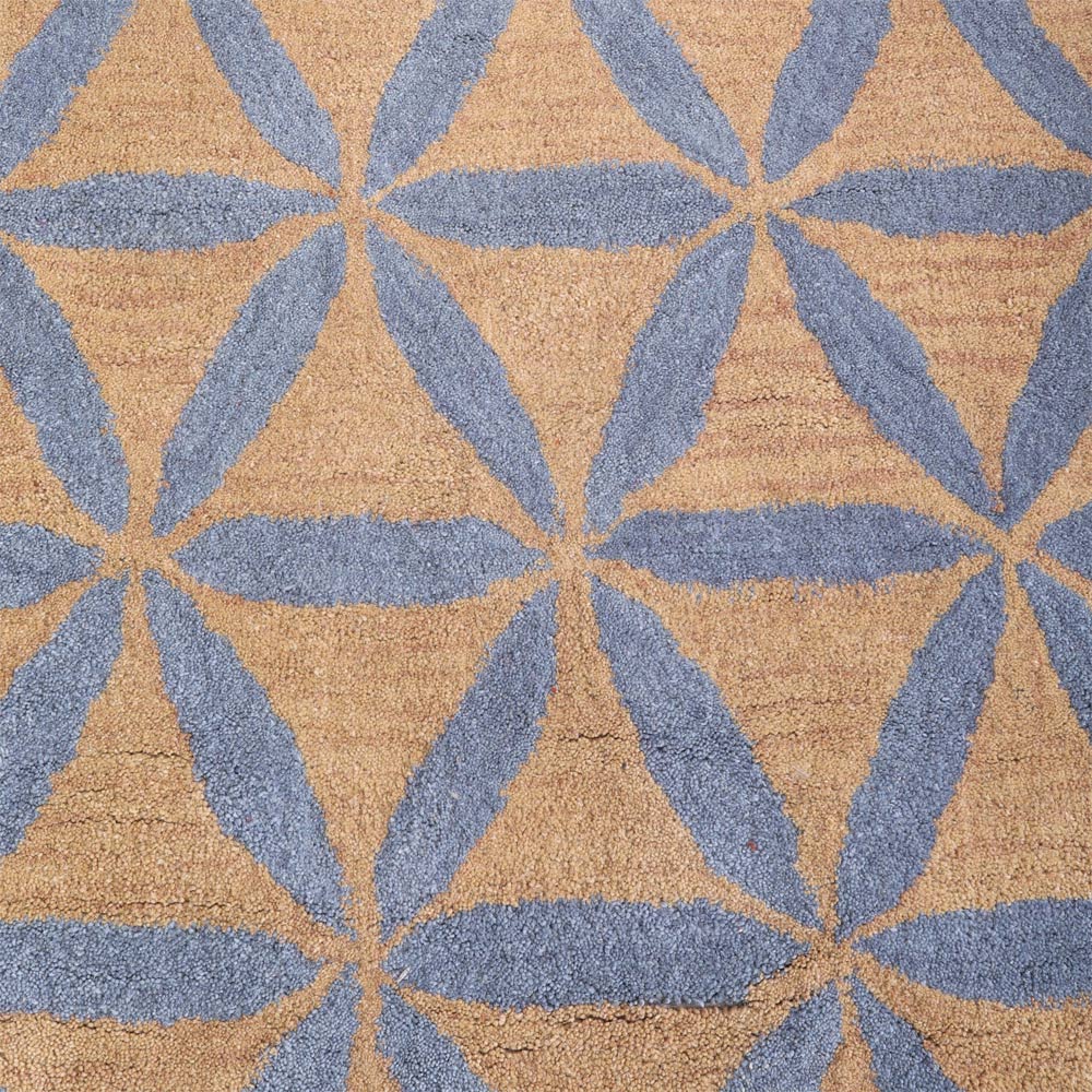 Hand Tufted Wool Wool Area Rug Contemporary Gold Blue K00723
