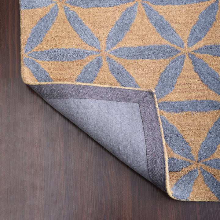 Hand Tufted Wool Wool Area Rug Contemporary Gold Blue K00723