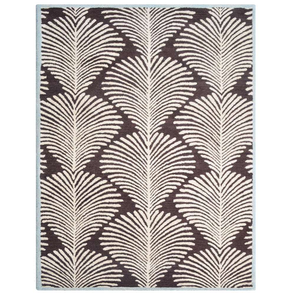 Hand Tufted Wool Area Rug Contemporary Brown Beige K00725