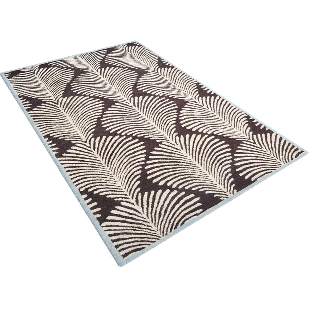 Hand Tufted Wool Area Rug Contemporary Brown Beige K00725