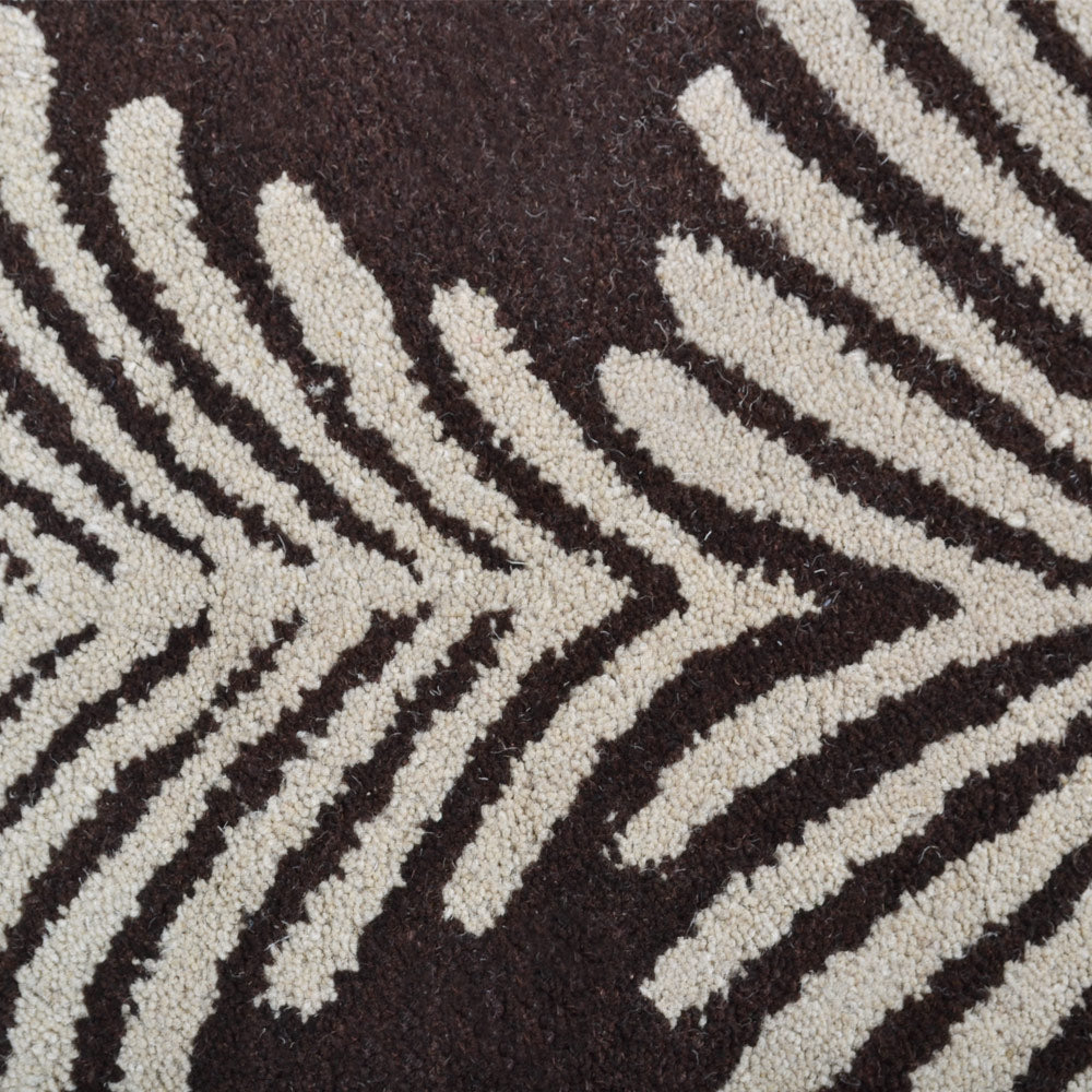 Hand Tufted Wool Area Rug Contemporary Brown Beige K00725
