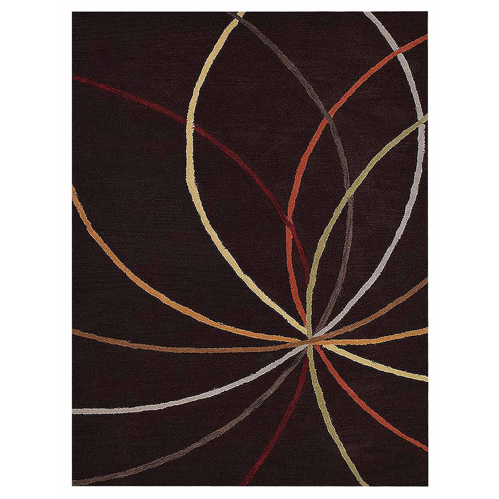 Hand Tufted Wool Area Rug Contemporary Brown K00728