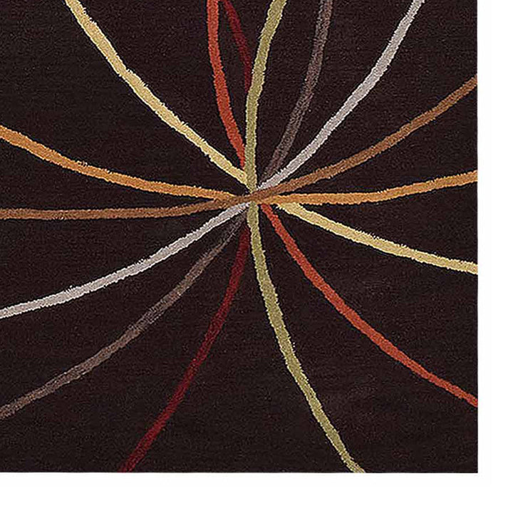 Hand Tufted Wool Area Rug Contemporary Brown K00728