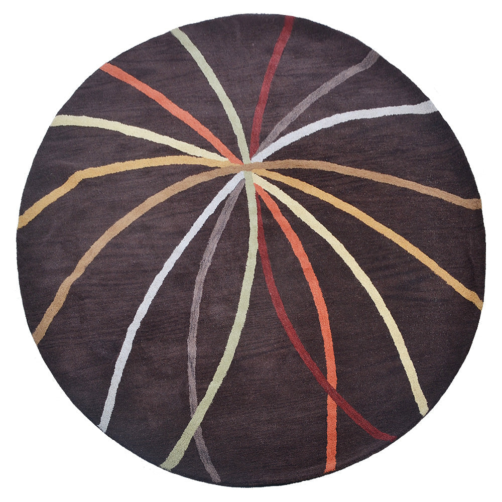 Hand Tufted Wool Area Rug Contemporary Brown K00728