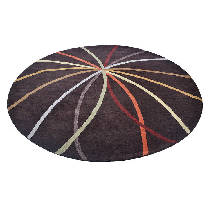 Hand Tufted Wool Area Rug Contemporary Brown K00728