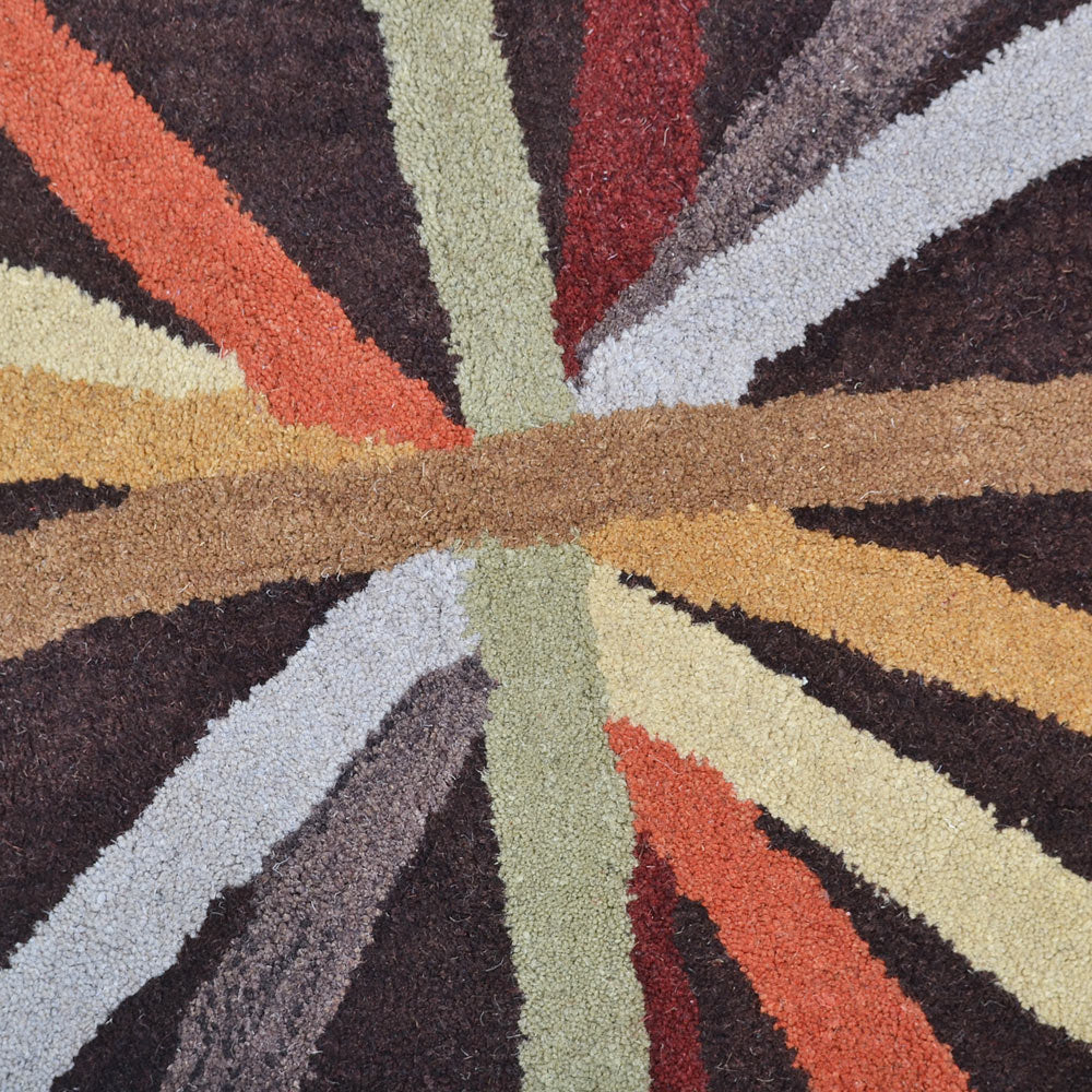 Hand Tufted Wool Area Rug Contemporary Brown K00728