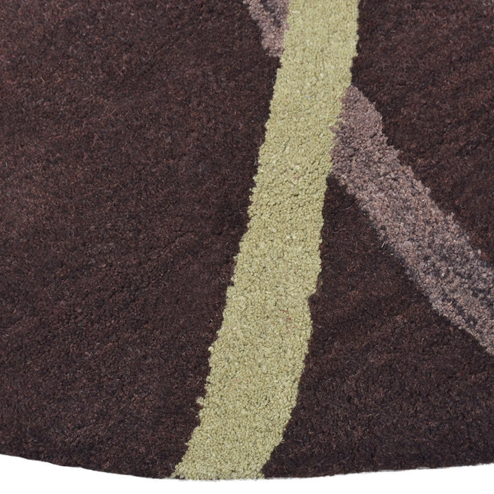 Hand Tufted Wool Area Rug Contemporary Brown K00728