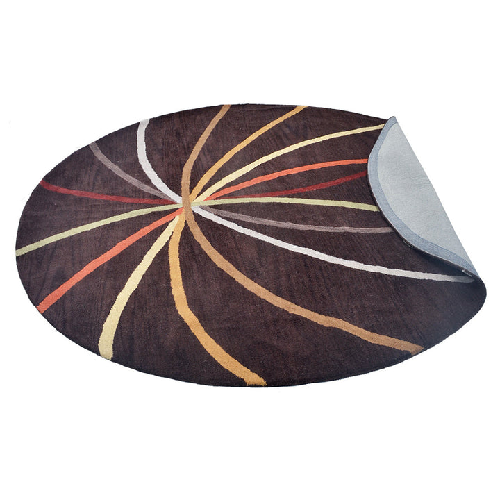 Hand Tufted Wool Area Rug Contemporary Brown K00728