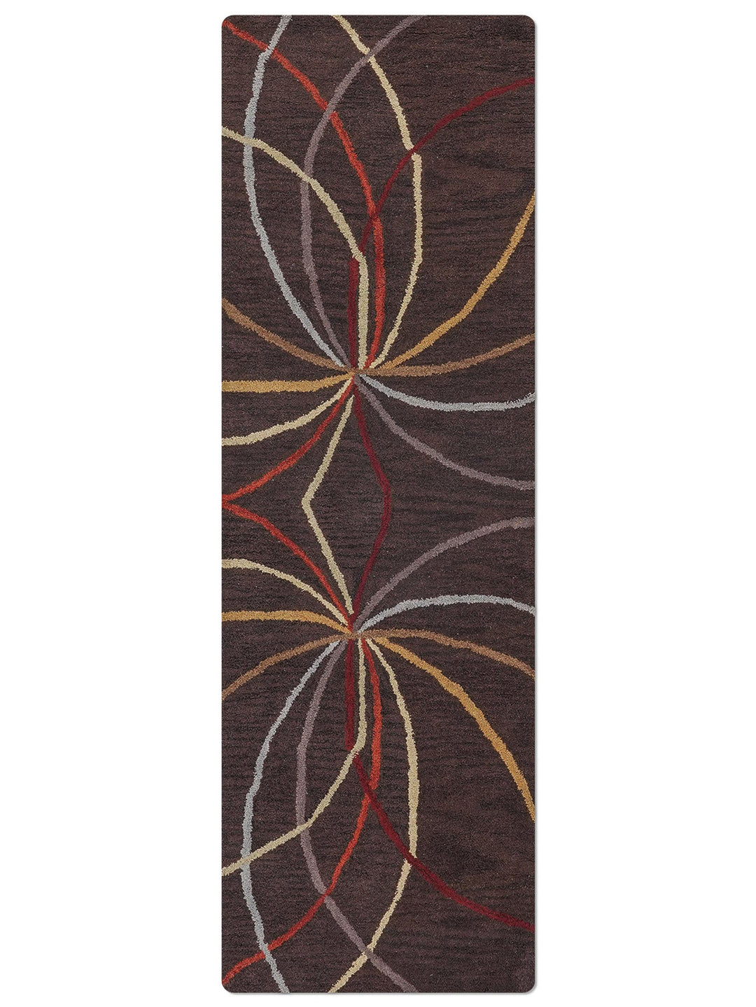 Hand Tufted Wool Area Rug Contemporary Brown K00728