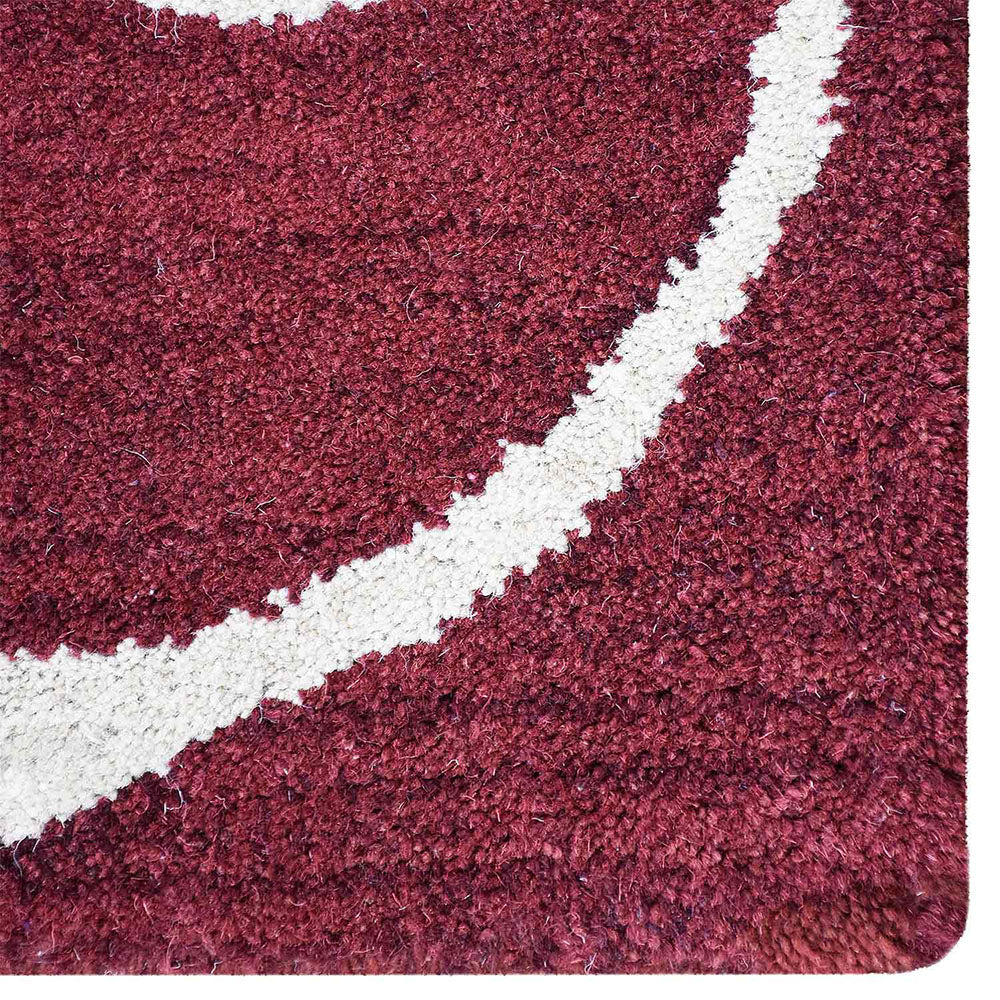 Hand Tufted Wool Area Rug Floral Beige Red K00733