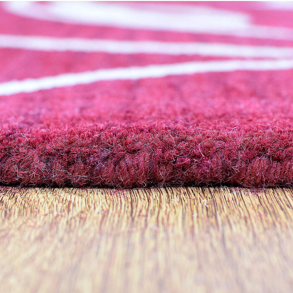 Hand Tufted Wool Area Rug Floral Beige Red K00733