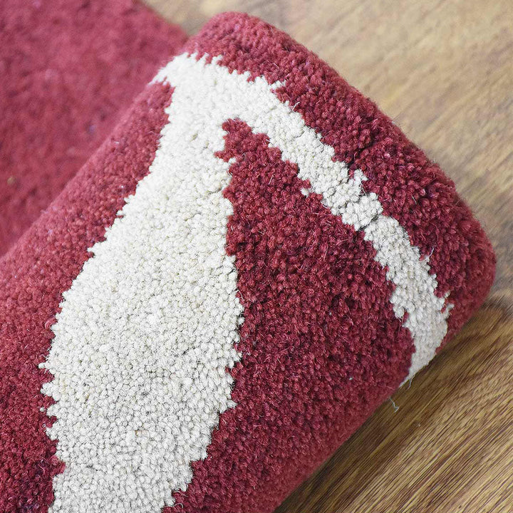 Hand Tufted Wool Area Rug Floral Beige Red K00733