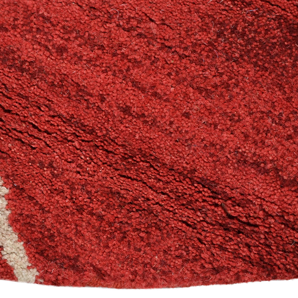Hand Tufted Wool Area Rug Floral Beige Red K00733