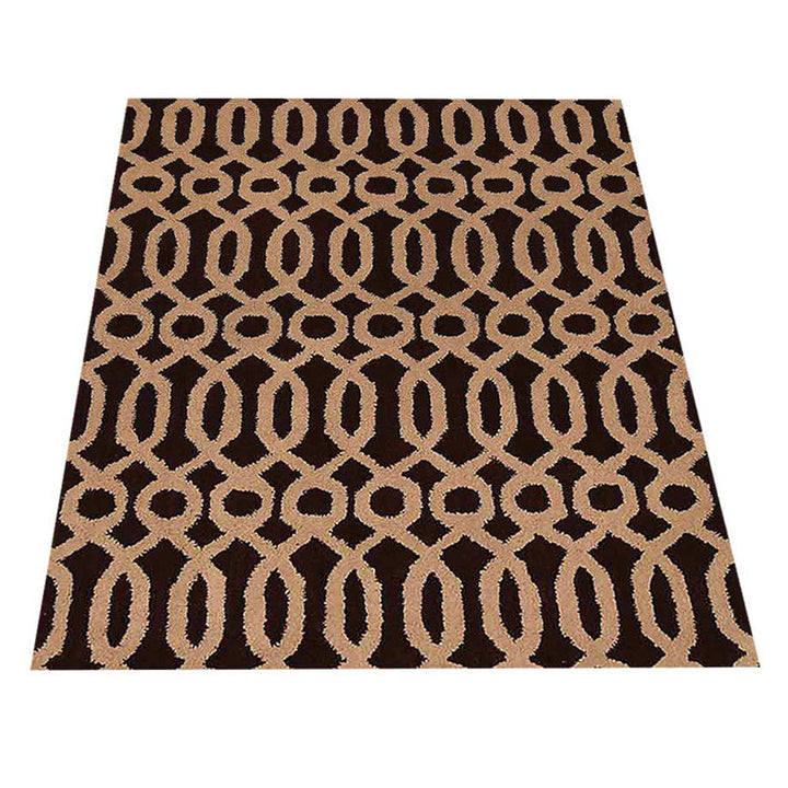 Hand Tufted Wool Area Rug Contemporary Brown Beige K00734