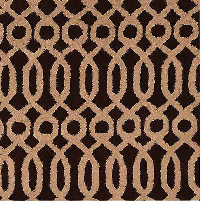 Hand Tufted Wool Area Rug Contemporary Brown Beige K00734