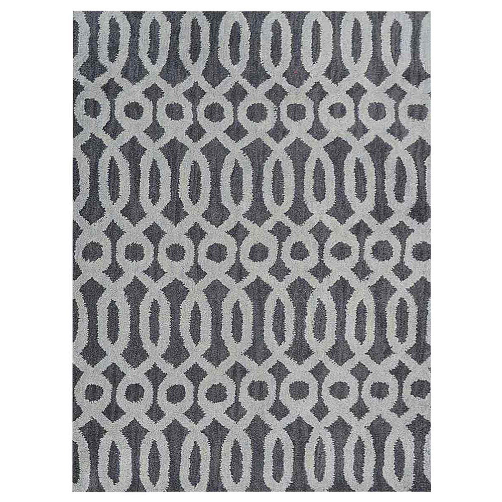 Hand Tufted Wool Area Rug Contemporary Brown Beige K00734