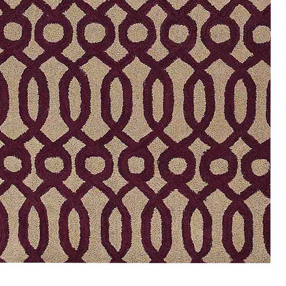 Hand Tufted Wool Area Rug Contemporary Brown Beige K00734