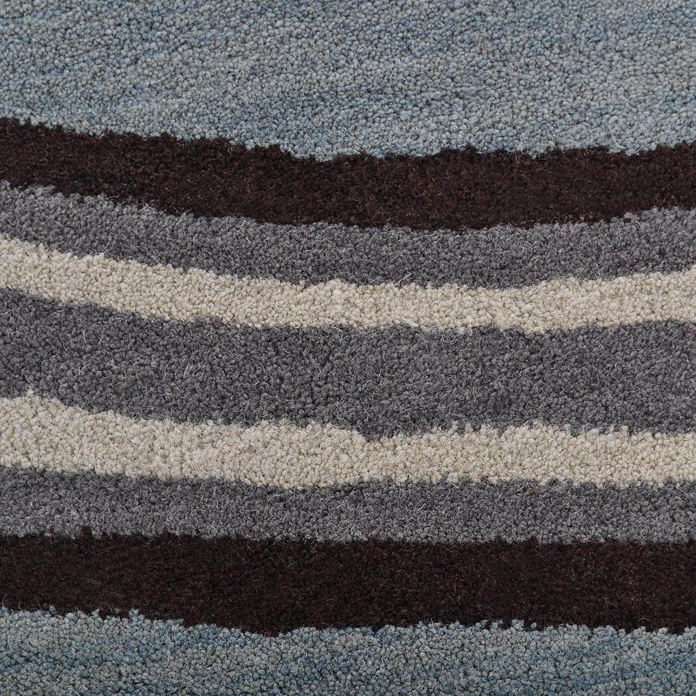 Hand Tufted Wool Area Rug Floral Light Blue K00735