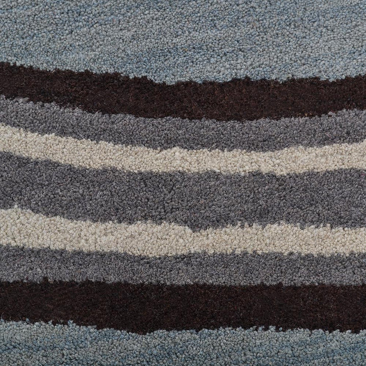 Hand Tufted Wool Area Rug Floral Light Blue K00735