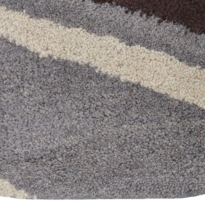 Hand Tufted Wool Area Rug Floral Light Blue K00735