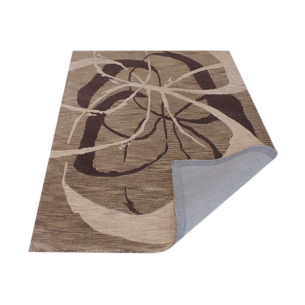 Hand Tufted Wool Area Rug Contemporary Light Brown K00901