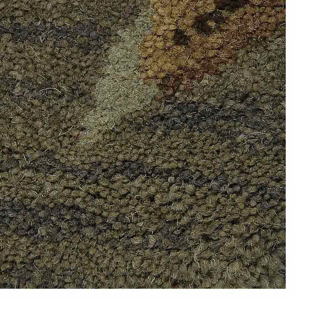 Hand Tufted Wool Area Rug Floral Green K00903