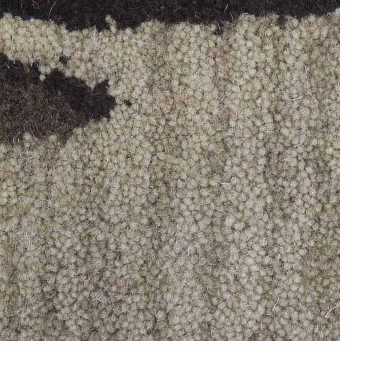 Hand Tufted Wool Area Rug Floral Light Brown K00905