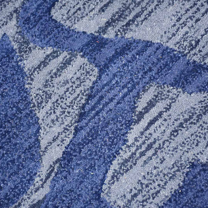 Hand Tufted Wool Area Rug Contemporary Blue K00917