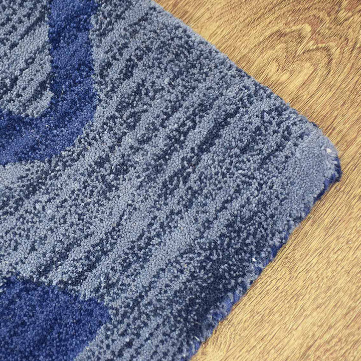Hand Tufted Wool Area Rug Contemporary Blue K00917
