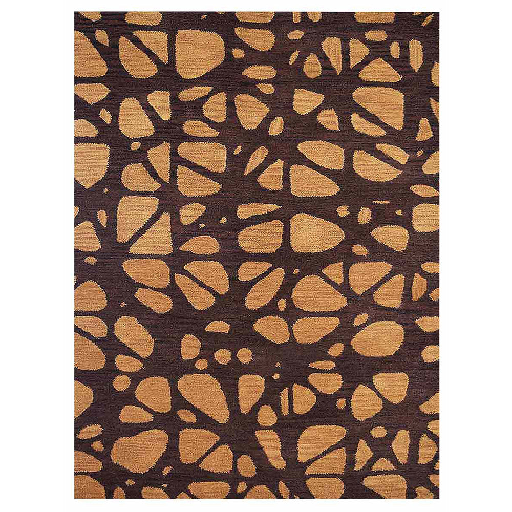 Hand Tufted Wool Area Rug Contemporary Brown Beige K00927