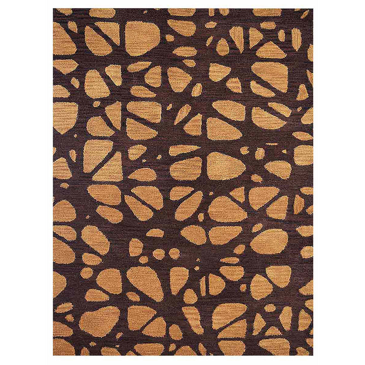 Hand Tufted Wool Area Rug Contemporary Brown Beige K00927