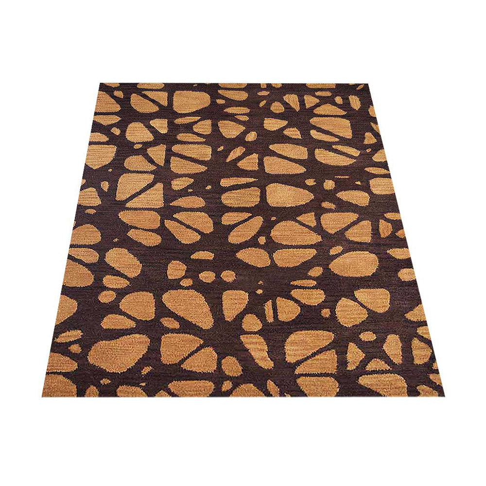 Hand Tufted Wool Area Rug Contemporary Brown Beige K00927