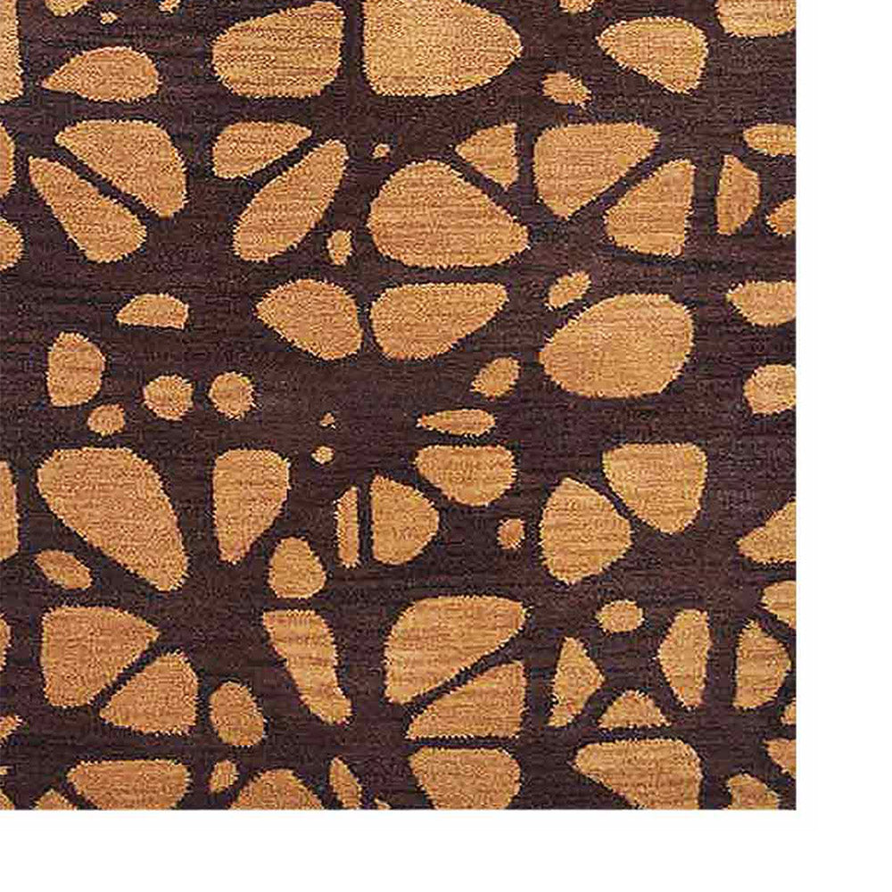 Hand Tufted Wool Area Rug Contemporary Brown Beige K00927