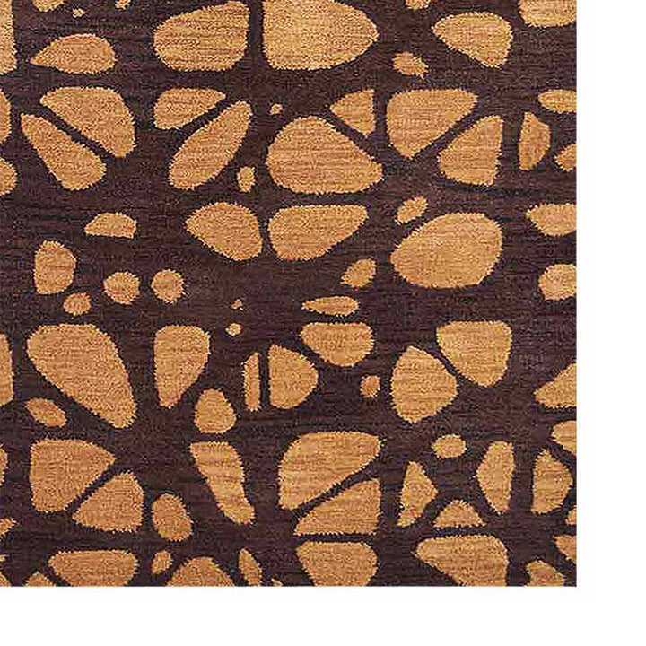 Hand Tufted Wool Area Rug Contemporary Brown Beige K00927