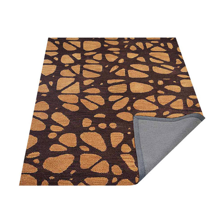 Hand Tufted Wool Area Rug Contemporary Brown Beige K00927