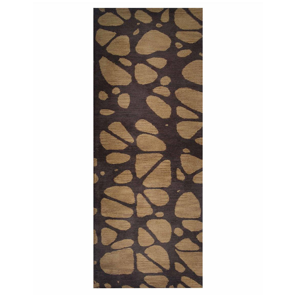 Hand Tufted Wool Area Rug Contemporary Brown Beige K00927
