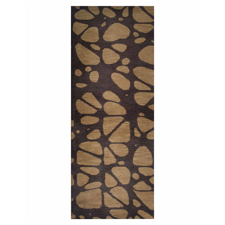 Hand Tufted Wool Area Rug Contemporary Brown Beige K00927