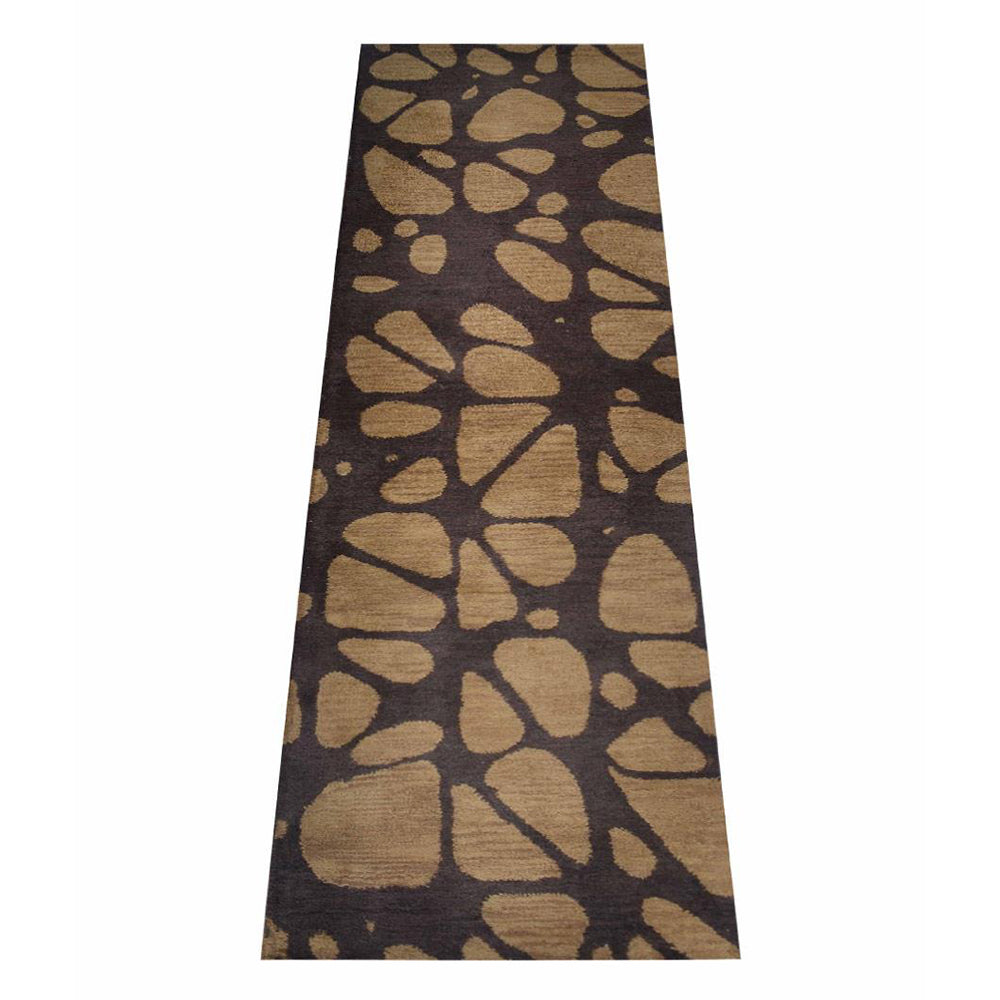 Hand Tufted Wool Area Rug Contemporary Brown Beige K00927