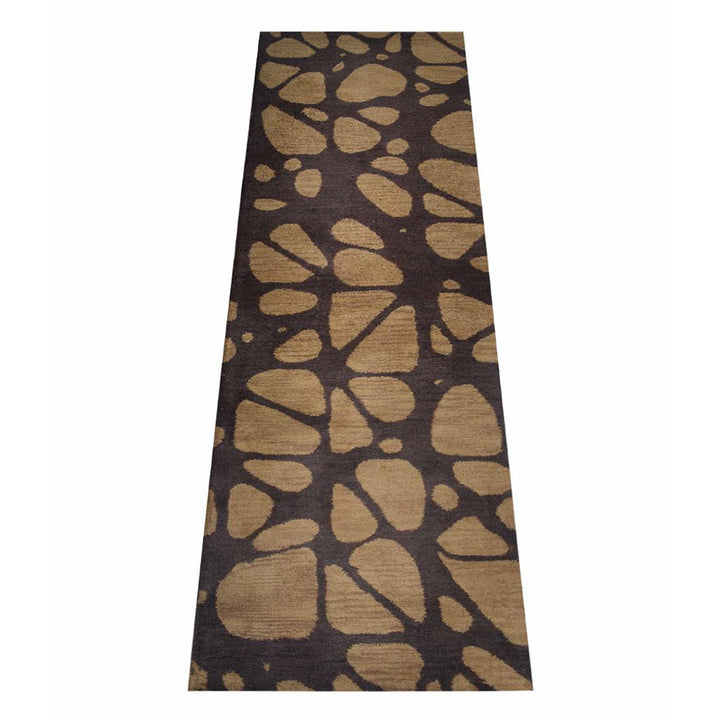 Hand Tufted Wool Area Rug Contemporary Brown Beige K00927