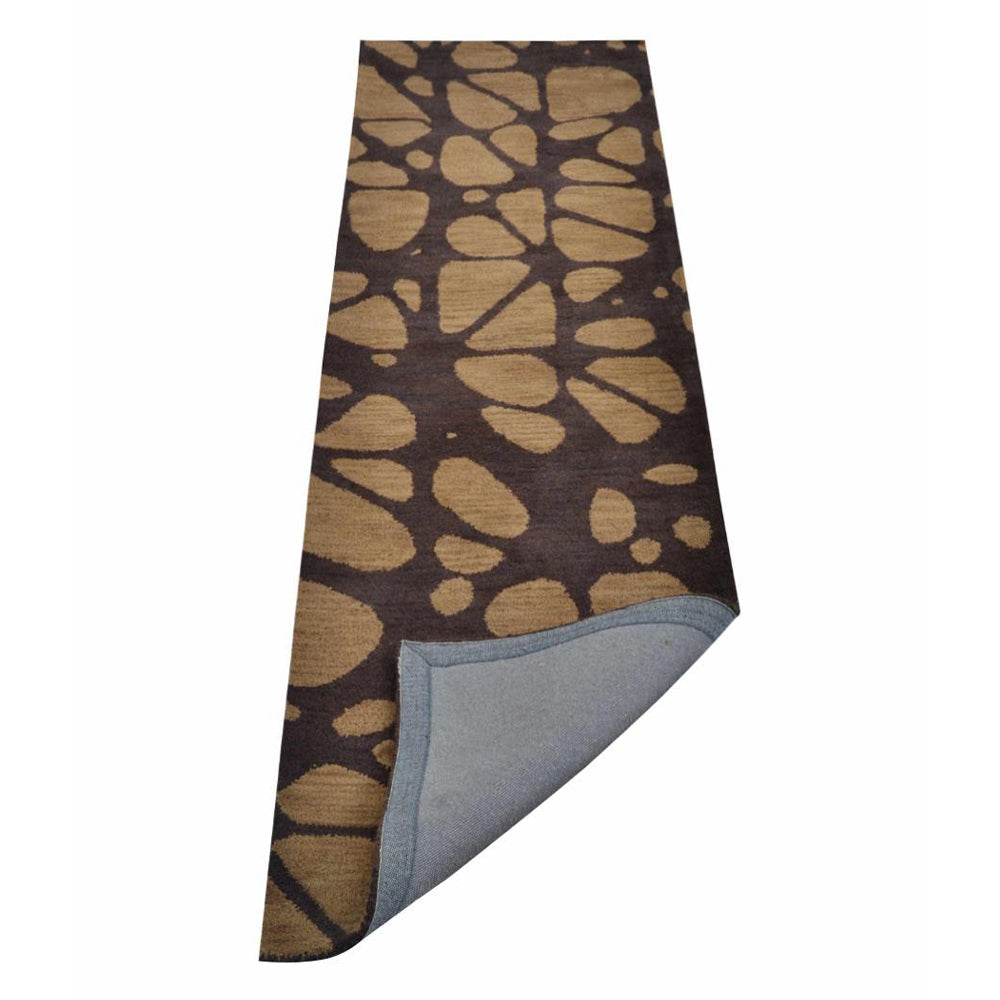Hand Tufted Wool Area Rug Contemporary Brown Beige K00927
