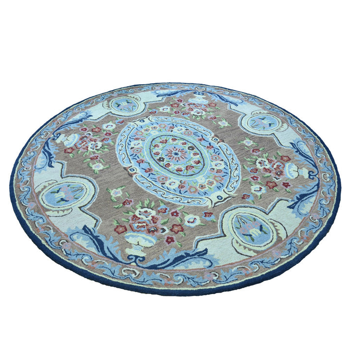 Hand Tufted Wool Area Rug Oriental Light Brown K00S05